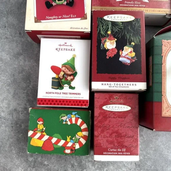 Hallmark ELVES Ornaments Lot Of 18 North Pole Tree Trimmers Mischievous Pixies